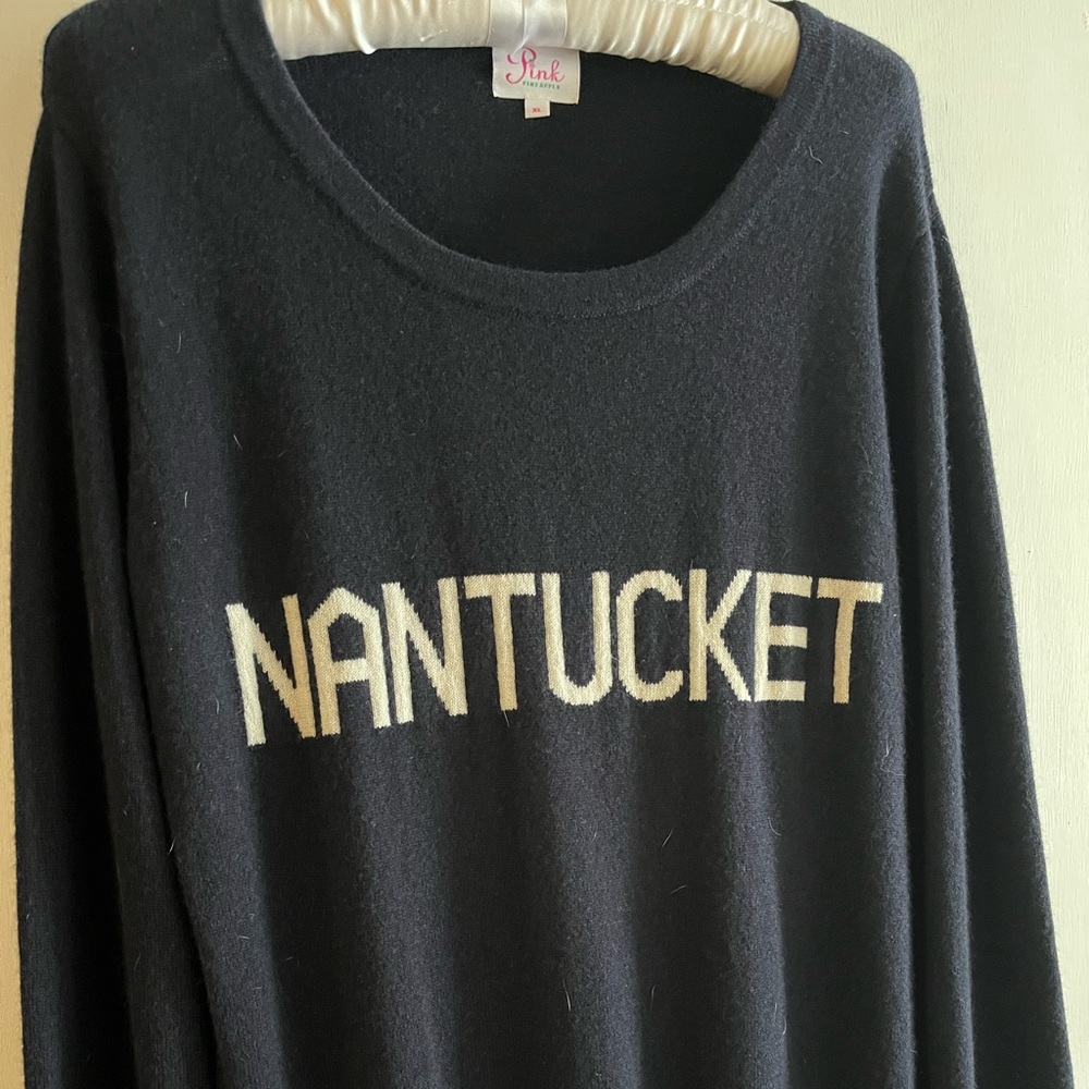 Pink pineapple Nantucket cashmere sweater xl